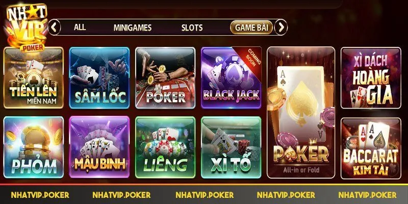 Game Bài Nhatvip - Sân Chơi Bài Đổi Thưởng Hàng Đầu Châu Á 3 Hệ thống cung cấp nhiều tựa game bài cho bạn lựa chọn