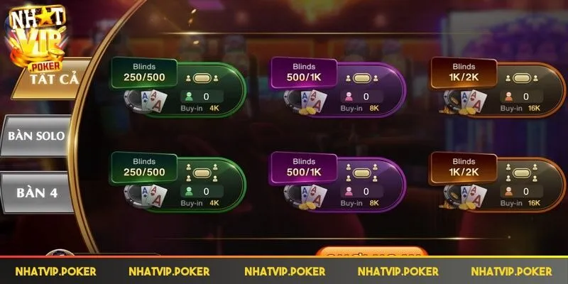 Game Bài Nhatvip - Sân Chơi Bài Đổi Thưởng Hàng Đầu Châu Á 2 Game bài Nhatvip có đa dạng bàn chơi với nhiều cấp độ